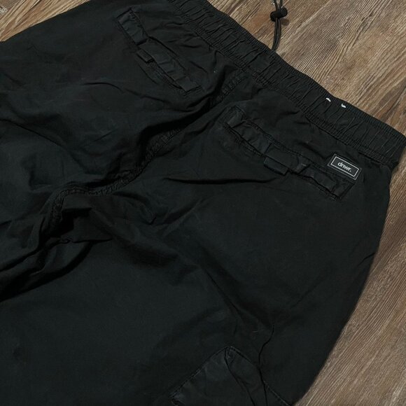 Zara DNWR Stretch Cargo Pants Black Size S Drawstring Waist Pockets - Picture 3 of 6
